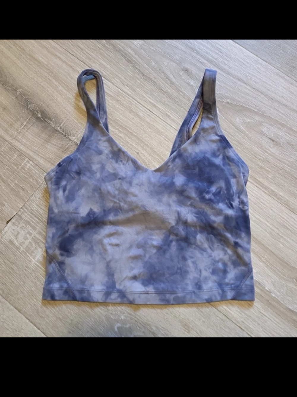 lululemon athletica Tie-Dye Blue Gray V-Neck Crop Tank